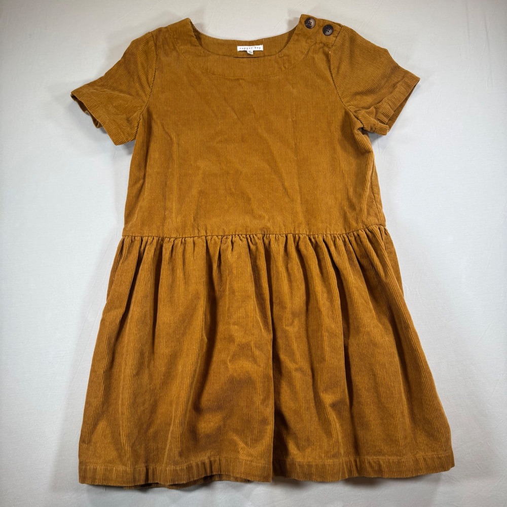 Copper Key Mustard Yellow Corduroy Babydoll Dress Short Sleeve XL F14DC860G